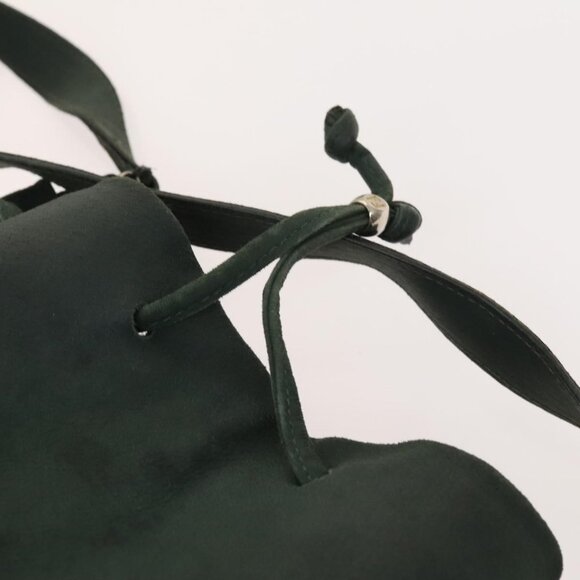 Authentic FENDI Shoulder Bag Suede Green Gold - Picture 2 of 16